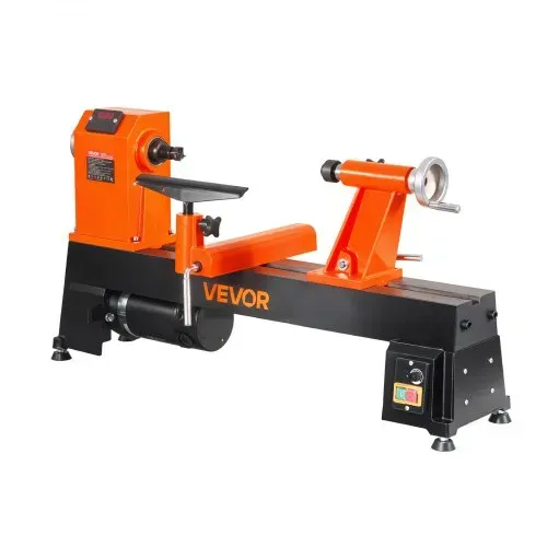 VEVOR Drechselbank 355 x 508 mm 750 W 1 PS Holzdrehmaschine 150-3500 U/min für Tischbeine und Spazierstöcke, Robuster Gusseisenrahmen, Überstromschutz, Erhöhungsblock und Zubehör für Holzarbeiten – Bild 10