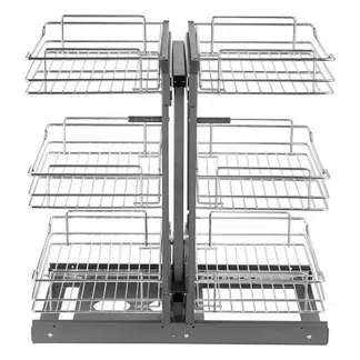 VEVOR Küchenschrank-Organizer mit 3 Ebenen & 6 Ablagen, Aufbewahrungskorb aus verchromtem Karbonstahl, Aufbewahrungs-Organizer, links und rechts zu öffnen, min. Türöffnungsbreite 38 cm VEVOR Küchenschrank-Organizer mit 3 Ebenen & 6 Ablagen, Aufbewahrungskorb aus verchromtem Karbonstahl, Aufbewahrungs-Organizer, links und rechts zu öffnen, min. Türöffnungsbreite 38 cm