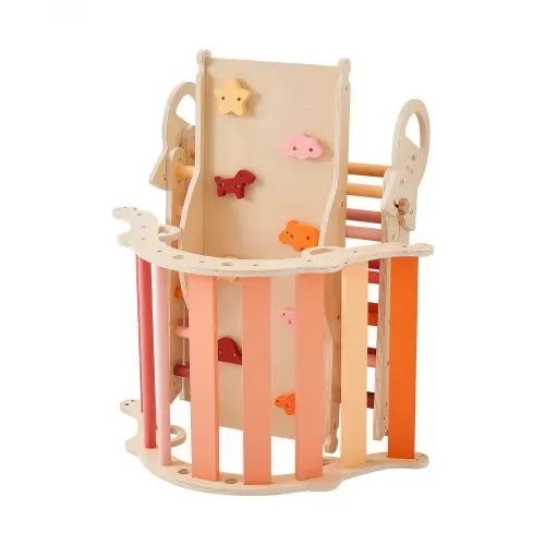VEVOR Kletterdreieck, 9-in-1 Kletterspielzeug, mit Holzautos, Kissen, Kletterdreieck, Rutsche & Kletterbogen, bis 68 kg, Montessori Indoor Spielset für Kinder im Alter von 1 bis 3 Jahren, Orange – Bild 10