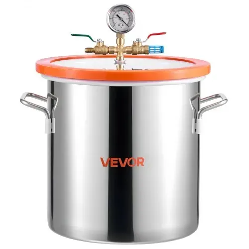 VEVOR Vakuumpumpe mit 18,9 L Vakuumkammer, 3,5 CFM 99 L/min, 180 W, 1-stufige Unterdruckpumpe, Vacuum Pump Kit, 1,5 m Schlauch, zur Stabilisierung von Holz & Entgasung von Silikonharz – Bild 8