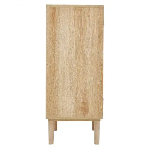 VEVOR Rattanschrank Rattankommode Aufbewahrungsschrank mit 2 magnetischen Türen & verstellbaren Regalen & Griffen, Sideboard-Buffetschrank für Flur Eingangsbereich Wohnzimmer Küche Flur – Bild 10
