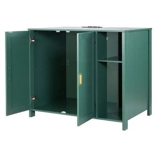 VEVOR Katzenschrank, 1050x680x885 mm, Katzenklo Schrank mit eingebauter Steckdose, Schublade & abnehmbarer Trennwand, passend für die meisten selbstreinigenden/intelligenten Katzentoiletten – Bild 8