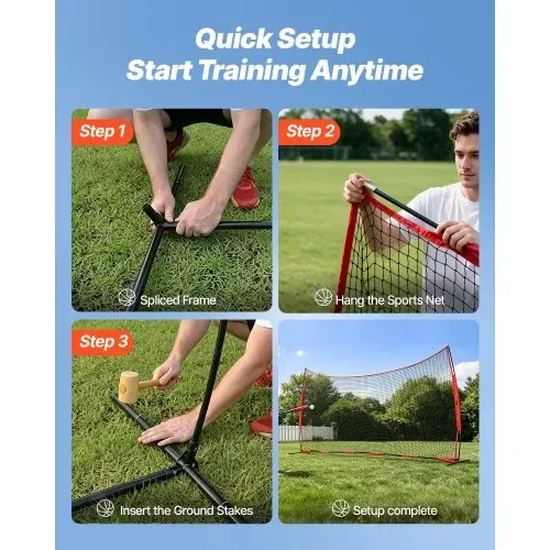 VEVOR Backstop-Netz, 620 x 140 cm Ballsport-Absperrnetz, Übungsausrüstung mit Tragetasche, Schutzschirm für Baseball-, Softball-, Lacrosse-, Fußball- und Hockeytraining, für den Garten – Bild 5