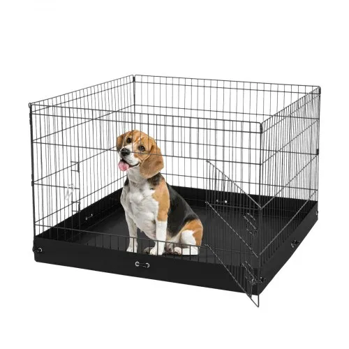 VEVOR Hundelaufstall, 4 Stk. 610 x 910 mm große Paneele, faltbarer Laufstall aus Metall, Hundezaun mit Tür und Bodenpolster aus 600D Oxford-Gewebe, Ideal für Hunde, Katzen und andere Kleintiere VEVOR Hundelaufstall, 4 Stk. 610 x 910 mm große Paneele, faltbarer Laufstall aus Metall, Hundezaun mit Tür und Bodenpolster aus 600D Oxford-Gewebe, Ideal für Hunde, Katzen und andere Kleintiere