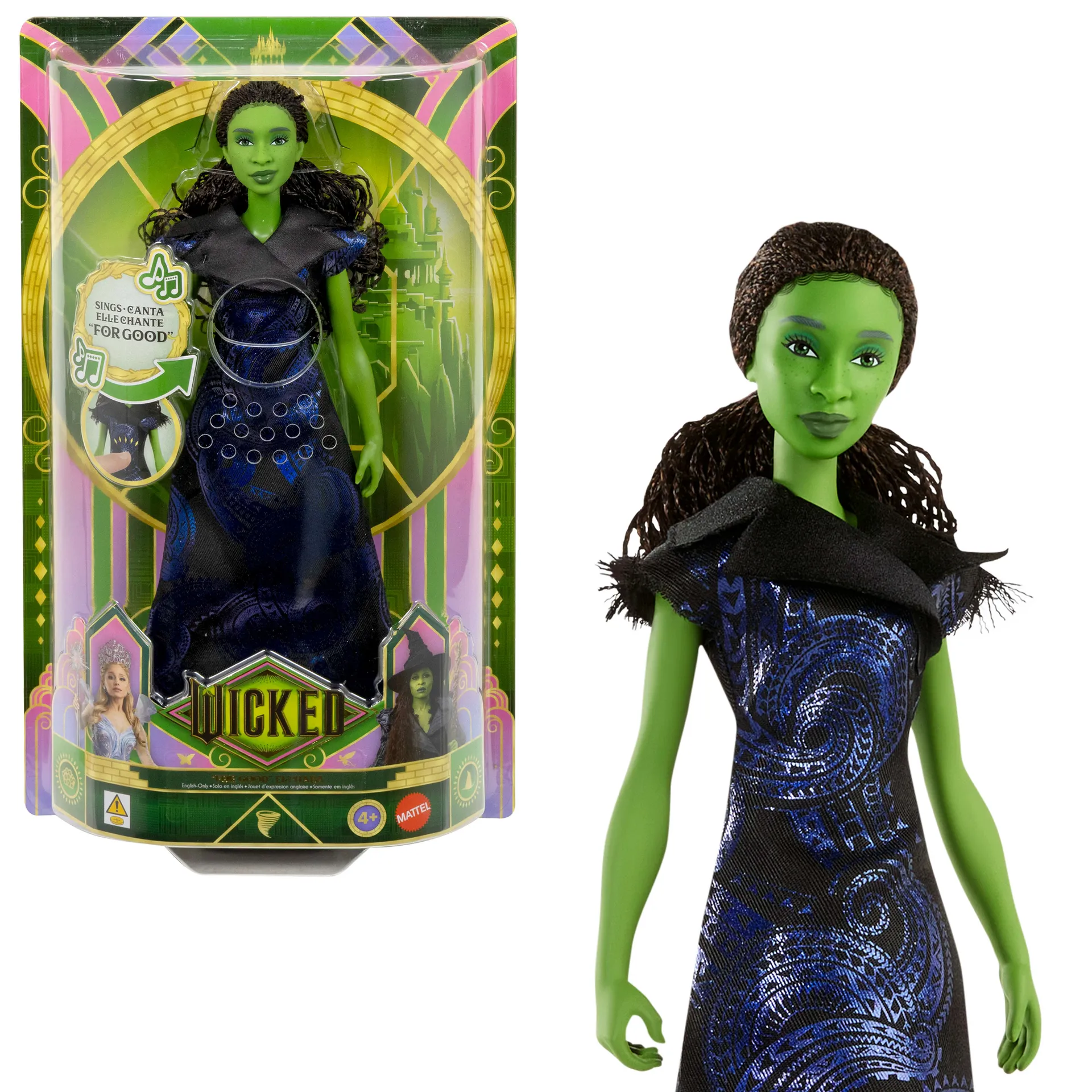 Mattel Wicked: For Good von Universal Pictures Elphaba-Puppe, filmgetreues Outfit, singt „For Good“ Mattel Wicked: For Good von Universal Pictures Elphaba-Puppe, filmgetreues Outfit, singt „For Good“