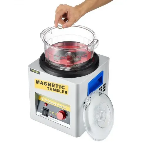 VEVOR Mini KT-185 magnetische Tumbler 180 mm, Schmuck Poliermaschine und Finisher Maschine mit guter Zeitfunktion, schneller Verarbeitungsgeschwindigkeit für Leichtmetall, Nichteisenmetalle, 2000 RPM – Bild 10