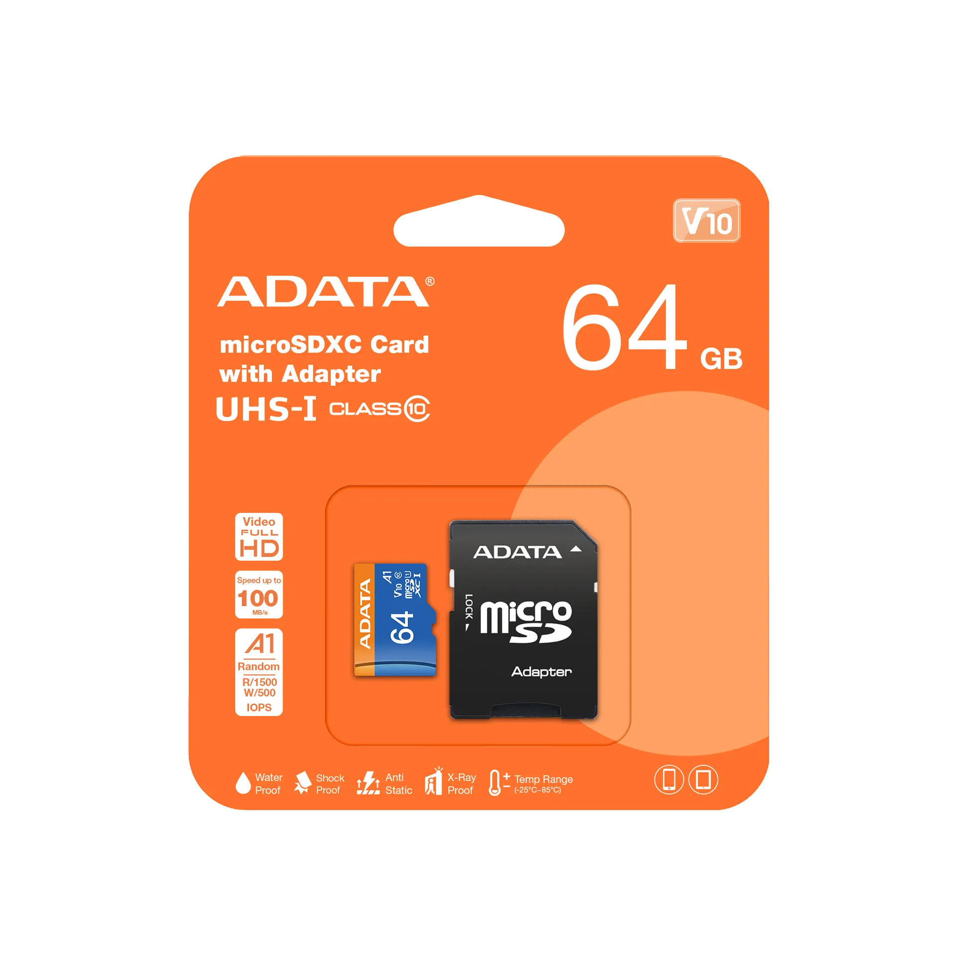 ADATA 64GB, microSDHC, Class 10 UHS-I Klasse 10 ADATA 64GB, microSDHC, Class 10 UHS-I Klasse 10