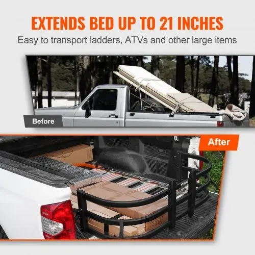VEVOR Ladeflächenverlängerung Pickup Bed Expander 1410–1725 mm Einstellbare Länge, Ladeflächenteiler aus Aluminium Bed Extender Design mit 180° Drehung Laderaum Verlängerung Pickup Ladefläche – Bild 2