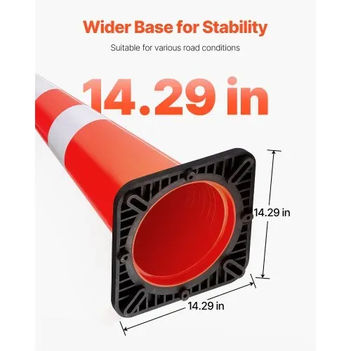 VEVOR 6er-Pack 36-Zoll-Verkehrskegel, Sicherheits-Straßenparkkegel mit schwarzer beschwerter Basis, Orangefarbene PVC-Verkehrssicherheitskegel, Gefahrenkegel – Bild 4