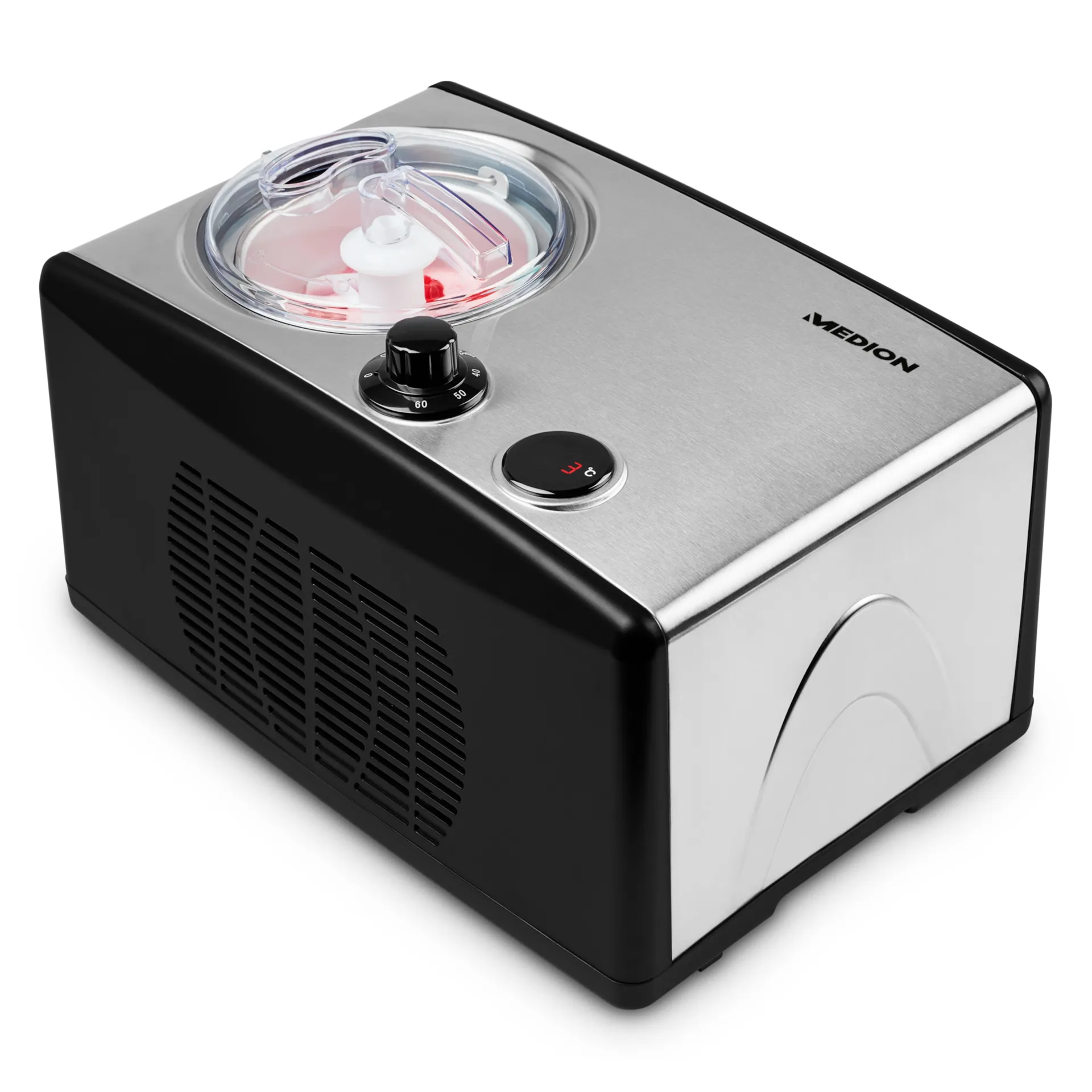 MEDION MD 18387 Kompressor Eismaschine 1,5 l 150 W Schwarz, Silber MEDION MD 18387 Kompressor Eismaschine 1,5 l 150 W Schwarz, Silber