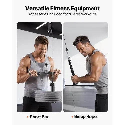 VEVOR Kabelzug, 1 Stück Latzug bis 127 kg Belastbar, Krafttrainingsgerät mit Latzugstange Seilzug, Übungen für Arme Rücken Schultern, Pulley System DIY Latzugturm für Heimtrainer Fitnesscenter Zuhause VEVOR Kabelzug, 1 Stück Latzug bis 127 kg Belastbar, Krafttrainingsgerät mit Latzugstange Seilzug, Übungen für Arme Rücken Schultern, Pulley System DIY Latzugturm für Heimtrainer Fitnesscenter Zuhause