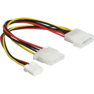 Y-Powerkabel 4pin auf 4pin + 3,5″ FDD, Y-Kabel Y-Powerkabel 4pin auf 4pin + 3,5″ FDD, Y-Kabel