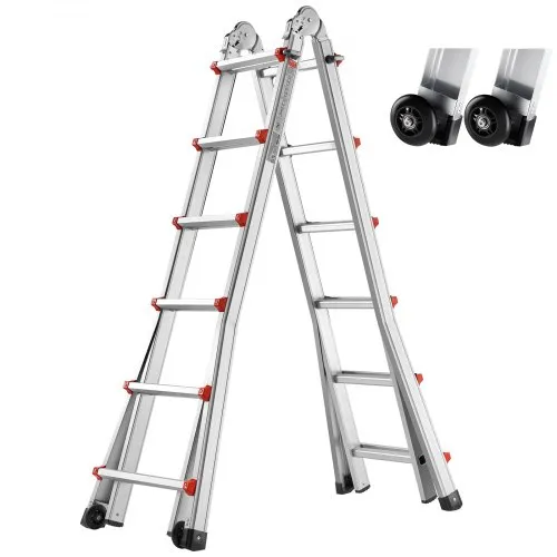 VEVOR Teleskopleiter mit A-Rahmen, 6230 mm kompakte Aluminium-Ausziehleiter, Mehrzweckleiter, Stehleiter, Anlegeleiter, Klappleiter für Hausaufgaben, Treppen, Innen- und Außendächer, 150 kg Tragkraft VEVOR Teleskopleiter mit A-Rahmen, 6230 mm kompakte Aluminium-Ausziehleiter, Mehrzweckleiter, Stehleiter, Anlegeleiter, Klappleiter für Hausaufgaben, Treppen, Innen- und Außendächer, 150 kg Tragkraft