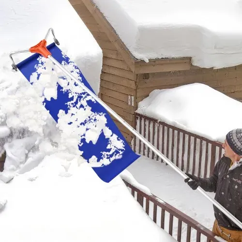 VEVOR Schnee Dachrechen, 432 mm Aluminiumklinge, 125-542cm verstellbarer Schneeschieber mit Rädern & Gleitschiene, Schneeräumwerkzeug zum Entfernen von Laub & Schnee auf Hausdächern – Bild 7