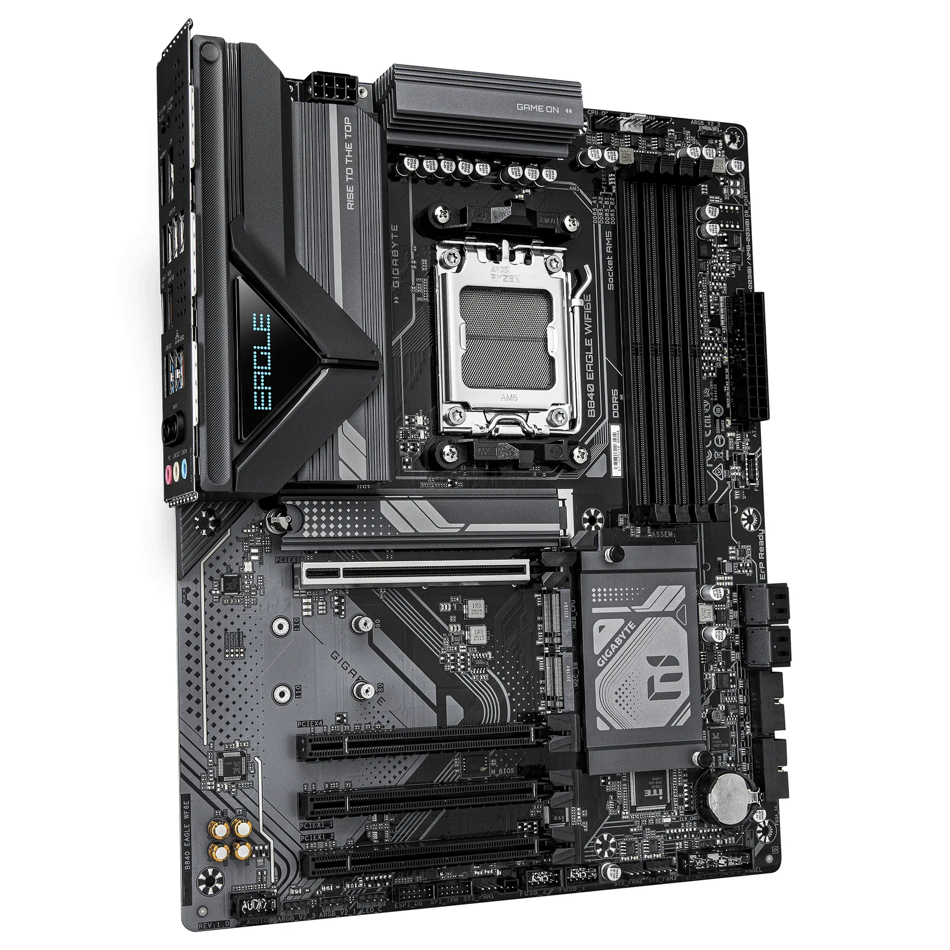 GIGABYTE B840 EAGLE WIFI6E Mainboard - AMD Ryzen 9000 Prozessoren, 8+2+2 Phasen VRM, bis zu 8200MHz DDR5(O.C), 2xPCIe 4.0 + 1xPCIe 3.0 M.2, Wi-Fi 6E, 2.5GbE LAN, USB 3.2 Gen 2 – Bild 3