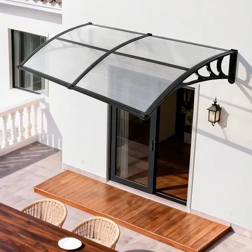 VEVOR Vordach für Haustür 965x1987 mm, Pultbogenvordach, Pultvordach mit Entwässerung & ABS-Halterung, Regen-, Schnee- & Sonnenschutz, Polycarbonat-Türüberdachung für Veranda & Terrasse, Transparent – Bild 7