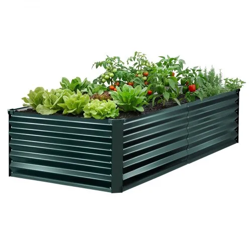 VEVOR Hochbeet Metall 203x102x46 cm, Rechteckiges Gartenbeet, Pflanzkasten-Set für den Außenbereich, Gemüsebeet mit Handschuhen, Blumenbeet, Pflanzbeet für Blumen & Gemüse, Dunkelgrün VEVOR Hochbeet Metall 203x102x46 cm, Rechteckiges Gartenbeet, Pflanzkasten-Set für den Außenbereich, Gemüsebeet mit Handschuhen, Blumenbeet, Pflanzbeet für Blumen & Gemüse, Dunkelgrün