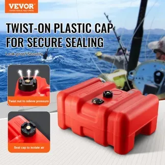VEVOR Marine-Kraftstofftank, 55 L, tragbarer Bootstank mit Außenbordmotor, Kunststoff-Außenbord-Kraftstofftank für Marineboote mit Schlauch, leicht zu tragen für Yacht, Fischerboot, Deckboot, rot VEVOR Marine-Kraftstofftank, 55 L, tragbarer Bootstank mit Außenbordmotor, Kunststoff-Außenbord-Kraftstofftank für Marineboote mit Schlauch, leicht zu tragen für Yacht, Fischerboot, Deckboot, rot