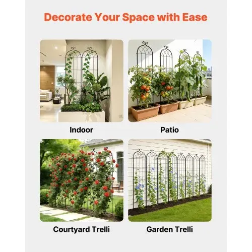 VEVOR Rankgitter, 220x52,5cm 4er-Pack, Metall Rankhilfe mit Pulverbeschichteter Oberfläche & Verriegelungsmechanismus, Kletterhilfe, Garten Spalier, Pflanzengitter für Blumen, Gemüse & Rosen – Bild 5