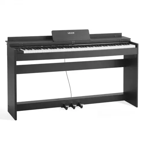 VEVOR Digitalpiano, 88 Tasten vollgewichtet anschlagdynamisch, E-Piano mit Möbelständer, Netzteil, Dreifachpedal, 680 Töne, unterstützt kabellose Verbindung, mit Kopfhörern, für Anfänger – Bild 9