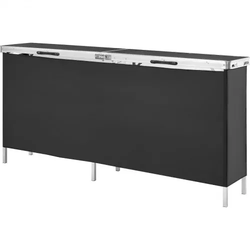 VEVOR Tragbare Messetheke Messetresen, 198 × 38,5 × 88 cm Messestand Ausstellungs-Thekenständer, Faltbarer Promotion-Bartisch Promotiontheke, Rezeptio mit Aufbewahrungsregal, Tragetasche, Schwarz – Bild 9