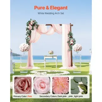 VEVOR Blumenset für Hochzeit Bogen, rosa Blumenset für Traubogen mit Vorhängen (5er-Set) – 2 Blumenarrangements, 3 transparente Vorhänge, für Zeremoniensträuße, Empfangshintergrunddekoration VEVOR Blumenset für Hochzeit Bogen, rosa Blumenset für Traubogen mit Vorhängen (5er-Set) – 2 Blumenarrangements, 3 transparente Vorhänge, für Zeremoniensträuße, Empfangshintergrunddekoration