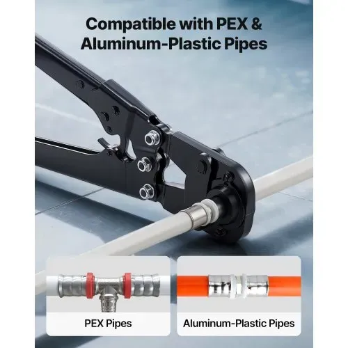 VEVOR Crimpzange, PEX- & Aluminium-Kunststoff-Rohre mit TH12-, TH16-, TH20-, TH26- & TH32-Backen & biegsamem Griff, Presszange mit Aufbewahrungskoffer für Rohrreparaturen & -installationen VEVOR Crimpzange, PEX- & Aluminium-Kunststoff-Rohre mit TH12-, TH16-, TH20-, TH26- & TH32-Backen & biegsamem Griff, Presszange mit Aufbewahrungskoffer für Rohrreparaturen & -installationen