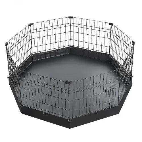 VEVOR Welpenauslauf Welpenlaufstall Welpenzaun 61cm 8-tlg. mit Bodenmatte, Spielplatz für Kleine Hunde Katzen & Andere Kleintiere Faltbar Durch die Verschiedenen Formen Vielfältig Einsetzbar – Bild 8