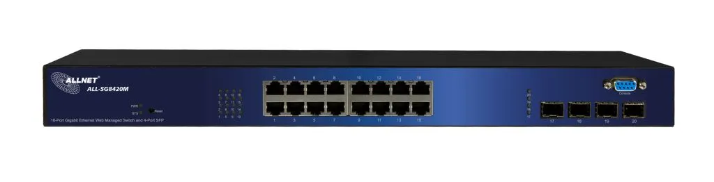 ALLNET Switch smart managed 16 Port Gigabit / 16x LAN / 4x SFP / Lüfterlos / 19" / "ALL-SG8420M" – Bild 2