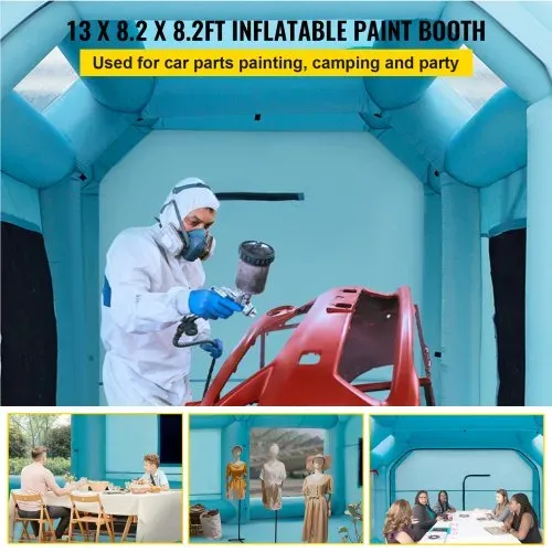 VEVOR Aufblasbare Lackierkabine Zelt 4×2,5×2,5m Sprühkabine Zelt aus 210D Oxford-Gewebe PVC Auto Lackierkabine mit Inflations-/Belüftungsgebläse Ideal für Lackierung und Reparatur von Autoteilen VEVOR Aufblasbare Lackierkabine Zelt 4×2,5×2,5m Sprühkabine Zelt aus 210D Oxford-Gewebe PVC Auto Lackierkabine mit Inflations-/Belüftungsgebläse Ideal für Lackierung und Reparatur von Autoteilen