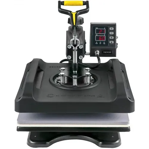 VEVOR 1200 W Hitzepresse 8 in 1 T-Shirtpresse 38 x 38 cm Schwarz Transferpresse Heißpresse T-Shirt zum Aufbringen von Buchstaben Zahlen und Mustern – Bild 9