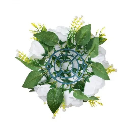 VEVOR Kunstblumen 10 Stück, Blumenkugel-Arrangement-Bouquet, 240 x 240 x 120 mm, Hochzeitsrosen-Tischdekoration, Seidenrosen für Hochzeits-Tisch-& Heimtischdekorationen, weiß – Bild 9