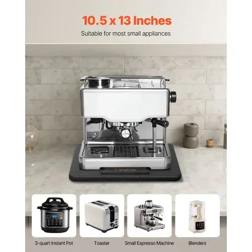 VEVOR Gleitbrett, 26,7x33 cm, Brett mit Gummirädern & hohlem Griff, einfach zu reinigen, Slider-Brett, Geräte-Rollbrett, leicht bewegliche Unterlage für Kaffeemaschine, Küchenmaschine, Schwarz – Bild 2
