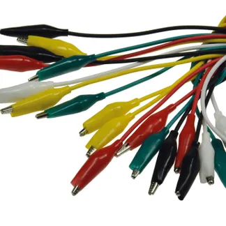 Prüfkabel-Set mit Kroko-Klemmen je 45cm, verschiedene Farben, 10-teilig Prüfkabel-Set mit Kroko-Klemmen je 45cm, verschiedene Farben, 10-teilig