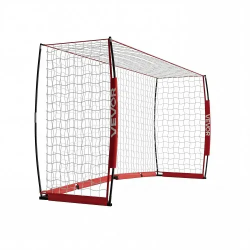 VEVOR Fußballtor 3,6 x 1,8 m Klappbares Soccertor mit Fiberglasrahmen Rot, für Fußballplätze Parks und Schulen, Polyesternetz bis 113 km/h, Bodenanker, Metallsockel und Oxford-Aufbewahrungstasche – Bild 10