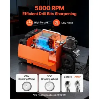 VEVOR Bohrerschleifgerät MR-13B, 3-15 mm, mit einstellbarem Lippenfreiwinkel & 95°-135° Spitzenwinkel, 4600 U/min 120-W-Schärfgerät mit 13 Spannzangen, CBN- & SDC-Schleifscheiben VEVOR Bohrerschleifgerät MR-13B, 3-15 mm, mit einstellbarem Lippenfreiwinkel & 95°-135° Spitzenwinkel, 4600 U/min 120-W-Schärfgerät mit 13 Spannzangen, CBN- & SDC-Schleifscheiben