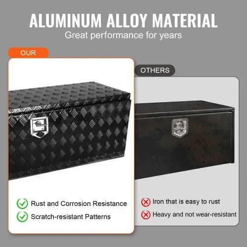 VEVOR Truckbox Werkzeugbox, Unterboden-Anhängerbox, Werkzeugkasten 1524 x 432 x 457 mm Pickup-Aufbewahrungsbox, Aluminiumlegierung, 50 kg belastbarer Werkzeugkasten, abschließbare Aufbewahrungsbox – Bild 3