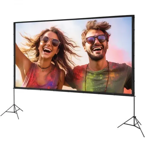 VEVOR Projektion Beamer Leinwand mit Ständer 381 cm HD 4K Outdoor Indoor Projektor Screen Schnelles Klappbare Tragbare Filmleinwand 16: 9 für Heimkino, Camping und Freizeitveranstaltungen Schwarz – Bild 8
