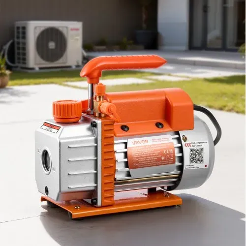 VEVOR Vakuumpumpe, 3,5 CFM 99 L/min, 1-stufig, 180 W geeignet für R134a-, R22- und R410a-Systeme, 4-poliger Motor, für die Wartung von Kfz-Klimaanlagen & die Entgasung von Harzen, inkl. Öl. – Bild 7