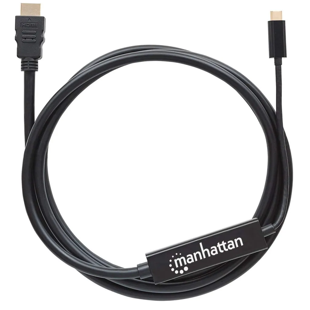 Manhattan USB Typ C auf HDMI-Adapterkabel, Konvertiert das Alternate-Mode-Signal in ein HDMI 4K-Ausgangssignal, 2 m, schwarz – Bild 5