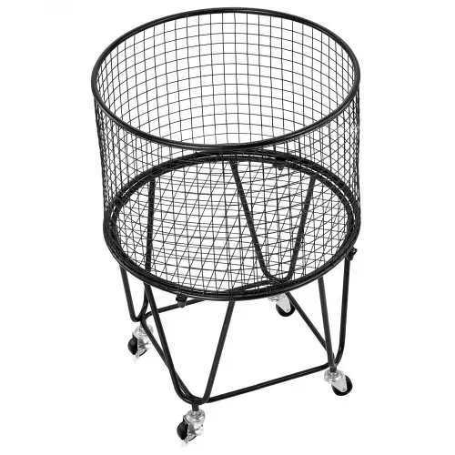 VEVOR Wäschewagen runder Wäschesammler mit 360°-Drehrädern 40 L mit 27 kg Tragkraft, Einkaufswagen aus Karbonstahl für Wäsche Einkaufen Camping Lebensmittel Gepäck, Wäschesortierer Wäschekorb – Bild 8
