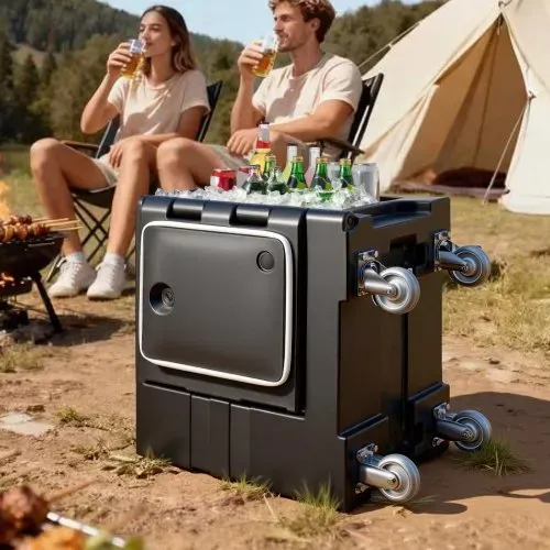 VEVOR Isolierter Speisenbehälterträger Warmhaltebox für Gastronomie 75 L, Speisenbehälter mit Doppelschnallen & Griffen, Speisenbehälterträger Lebensmitteltransportbox für Restaurant Schwarz (ohne Tablett) – Bild 7
