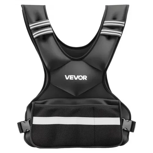 VEVOR Gewichtsweste Verstellbar mit 8 Gewichtsbeuteln à 2 lbs für Individuelles Training, X-förmige Fitnessweste mit Reflektorstreifen und Schnallenriemen für Krafttraining Laufen und Joggen Schwarz – Bild 8