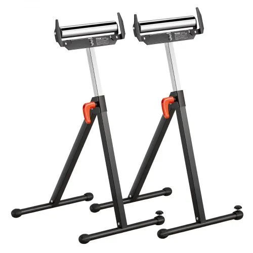 VEVOR 2er-Set Rollenständer, 113kg Tragkraft, höhenverstellbar 68-109cm, klappbarer Arbeitsbock mit Rollenkopf und Kantenführungen aus poliertem Stahl, für Tischkreissägen-Auslauf, Verlängerungsstütze VEVOR 2er-Set Rollenständer, 113kg Tragkraft, höhenverstellbar 68-109cm, klappbarer Arbeitsbock mit Rollenkopf und Kantenführungen aus poliertem Stahl, für Tischkreissägen-Auslauf, Verlängerungsstütze