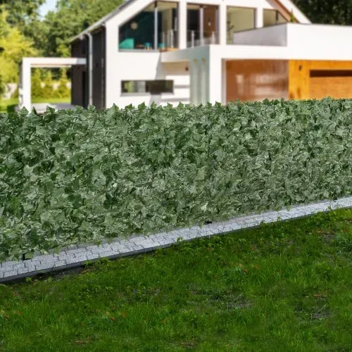 VEVOR Sichtschutzzaun aus Efeu, 1,5 x 3 m, künstlicher Wandschirm, grüner Efeuzaun mit Netzgeweberückseite und verstärkter Verbindung, künstliche Hecken mit Weinblättern für Garten, Hof, Balkon – Bild 7