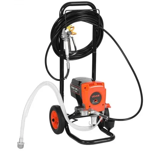VEVOR Airless-Farbspritzgerät Sprühgerät mit Standfuß 900 W 3300 psi, Farbsprühsystem mit Reinigungsbürste & Schlauch & Verlängerungsstange & Düsen, Farbsprühgerät für Wohnungen, Gebäude – Bild 9