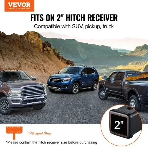 VEVOR Anhängerkupplungsstufe für 50,8 mm Empfänger, robuste Stahlkonstruktion mit 158,7 kg Tragkraft, Heckstoßstangenschutz mit Stiftverriegelung, 385 mm lang für Lkw SUV Pickup Anhänger VEVOR Anhängerkupplungsstufe für 50,8 mm Empfänger, robuste Stahlkonstruktion mit 158,7 kg Tragkraft, Heckstoßstangenschutz mit Stiftverriegelung, 385 mm lang für Lkw SUV Pickup Anhänger