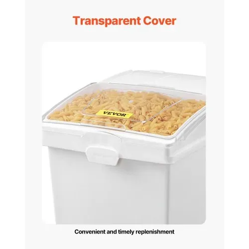 VEVOR Mehl und Reis Behälter Kapazität 25 kg, 3 Stück Aufbewahrungsbox Küche 35,5 x 50 x 45 cm, dreifach Vorratsdosen weiß Speicherung für Getreide und anderen Trockenwaren – Bild 5