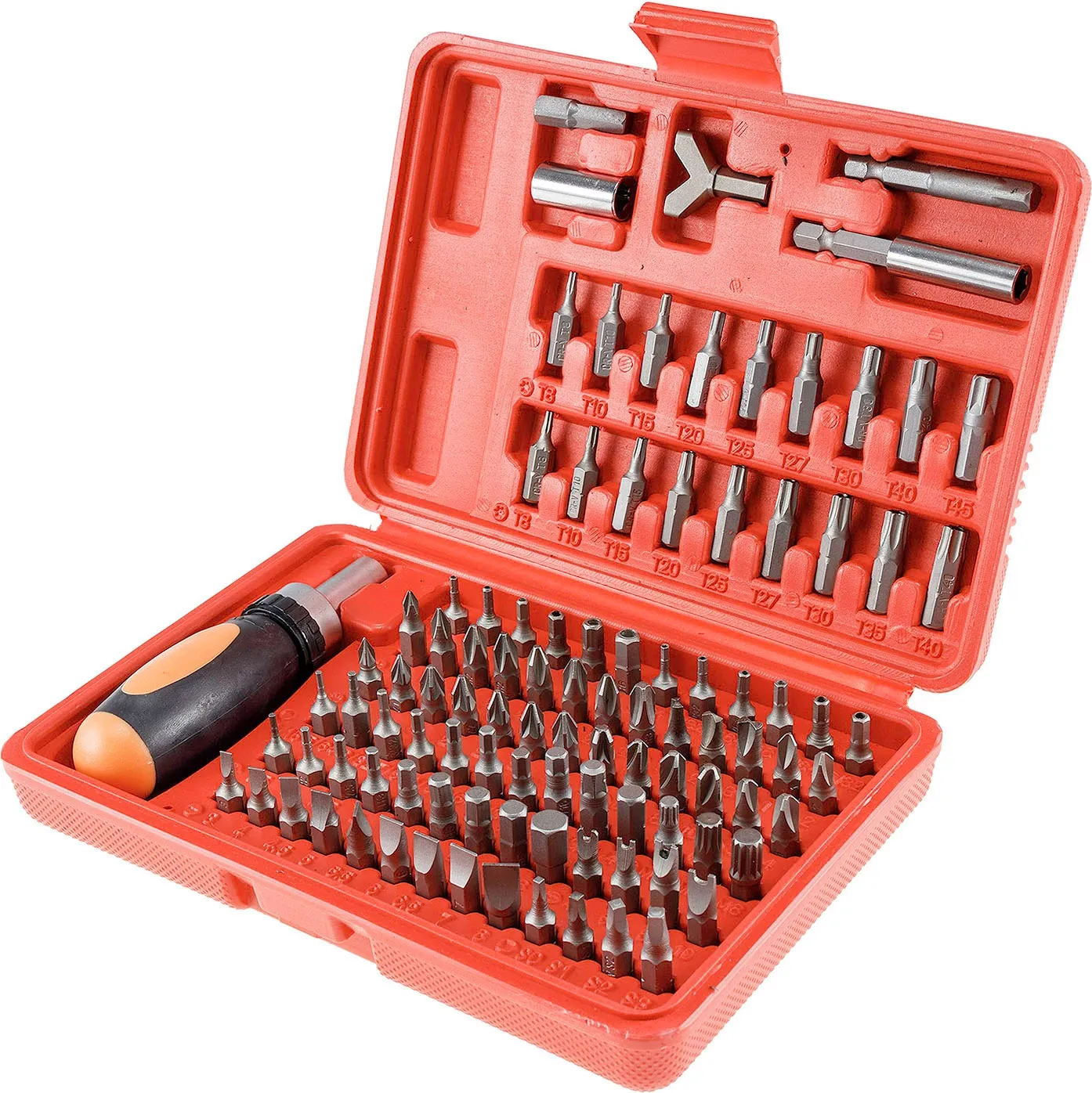 Bitsatz „Multi Box 101“ 100 Bits und Ratschen-Schraubendreher Bitsatz „Multi Box 101“ 100 Bits und Ratschen-Schraubendreher