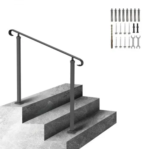VEVOR Treppengeländer 120x13,5x97 cm Handlauf Geländer für 2 oder 3 Stufige Treppen Eingangsgeländer formschön Höhe(bis zu 45 cm) & Winkel(0-52,8°) einstellbar Ideal für Veranden Eingänge Gärten – Bild 8
